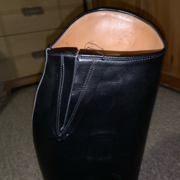 Vogel custom dress boots pull on calfskin w/ gusset 6-1/2-7 WIDE CALF black - Picture 14 of 15